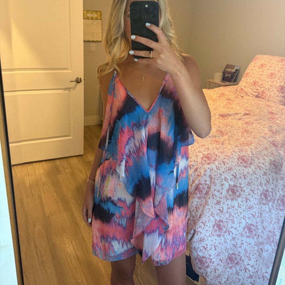 Marciano Pink Floral-Print Halter Dress - Picture 2 of 5